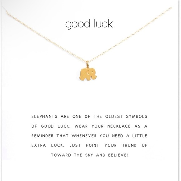 Jewelry - Good luck elephant necklace with message card NWT